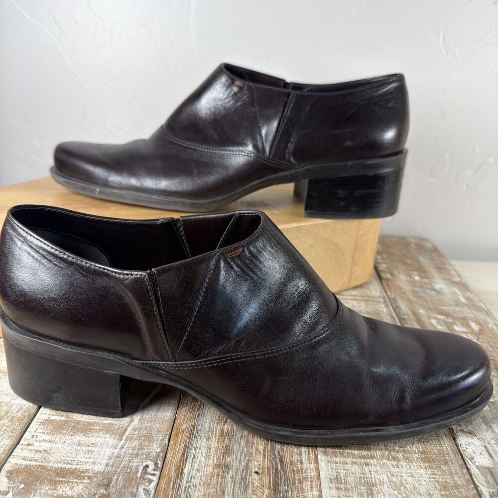 Enzo Angiolini 9.5M Brown Leather Booties Heel